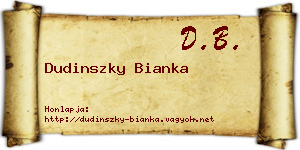 Dudinszky Bianka névjegykártya