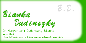 bianka dudinszky business card